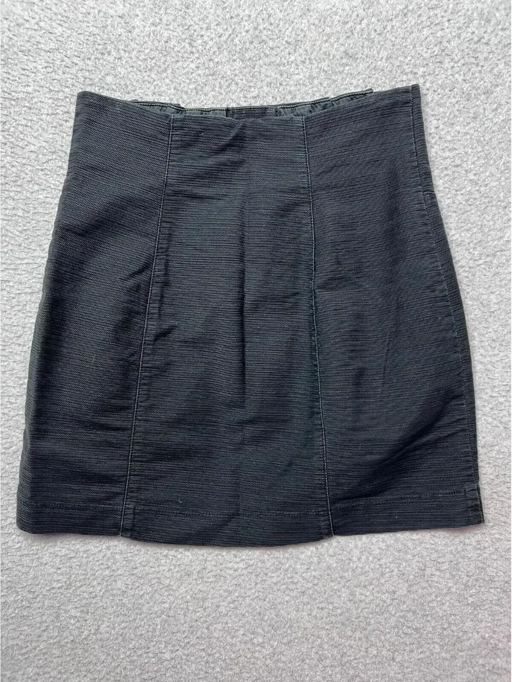 Free People Every Minute Every Hour Black High Waisted Button Front Mini Skirt 4